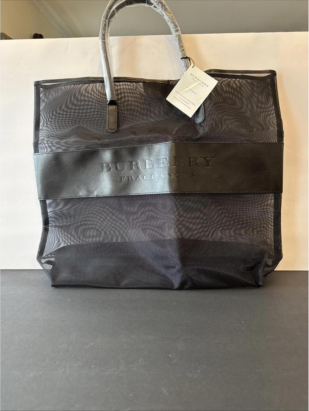 NEW Burberry Fragrances Weekender Overnight Travel Beach X-Large Bag Mesh